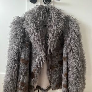 Vintage Mongolian lamb fur jacket